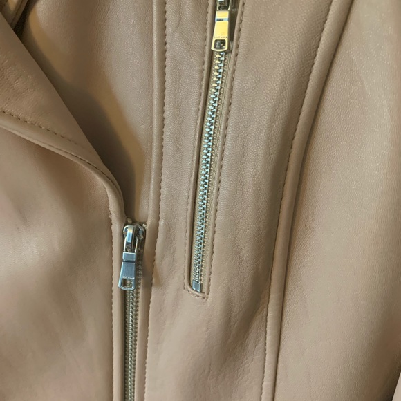 Cole Haan Blush Leather Moto Jacket - Picture 5 of 7